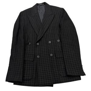 R13 EMPORIO ARMANI Men's Sport Coat Houndstooth Black Size 52